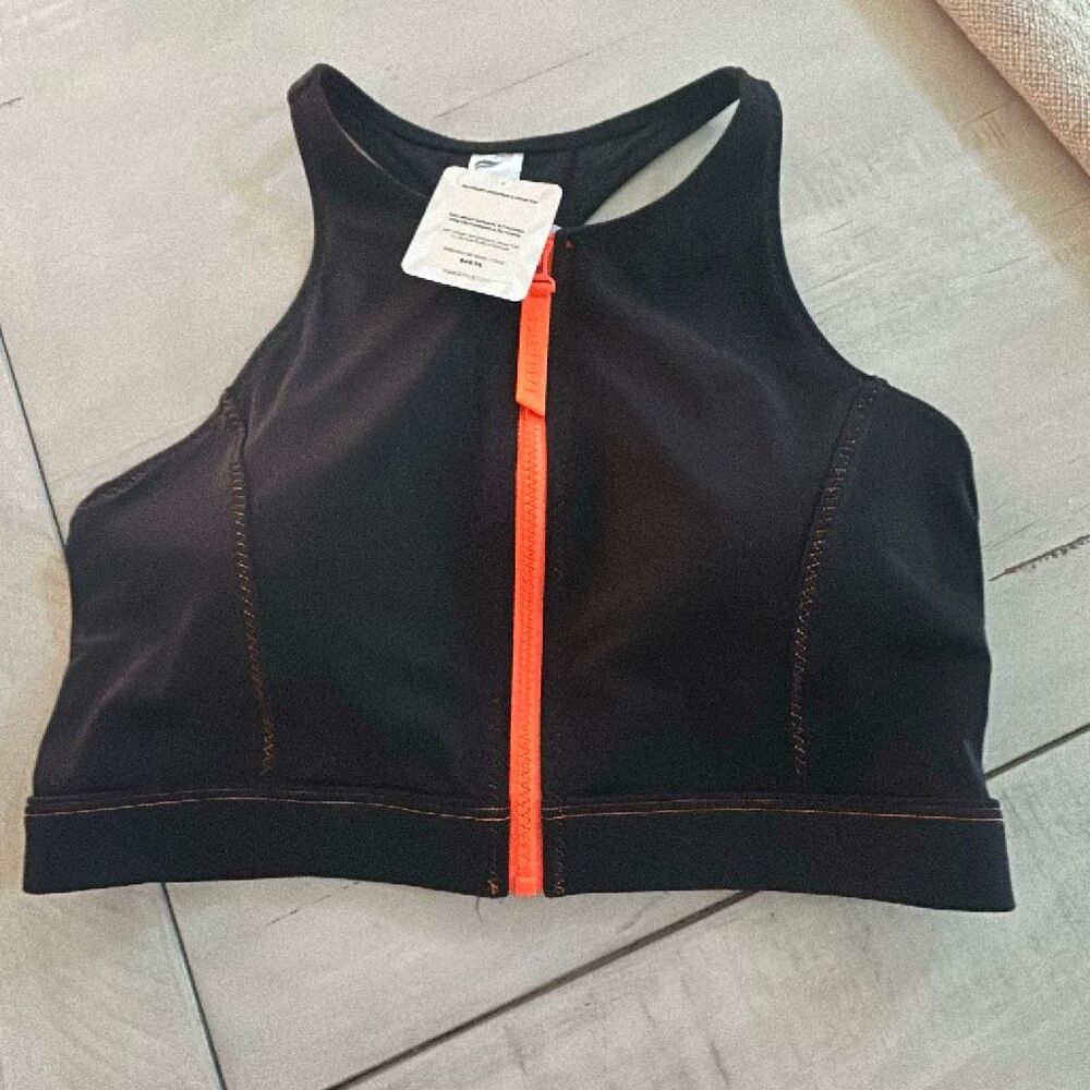 Fabletics Zip Front Racerback Swim Top NWT